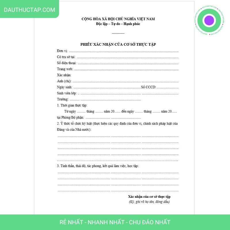 Dấu thực tập là gì