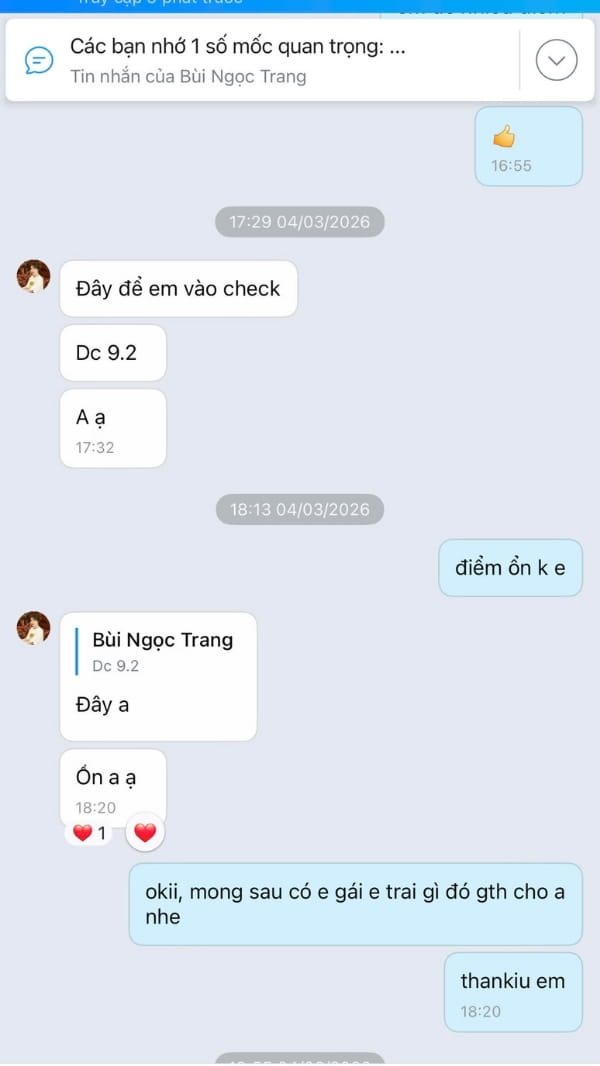 Feedback thực tế của sinh viên 6