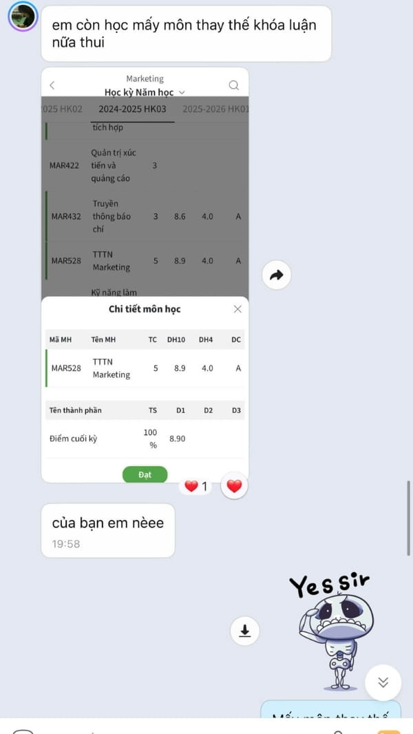 Feedback thực tế của sinh viên 1