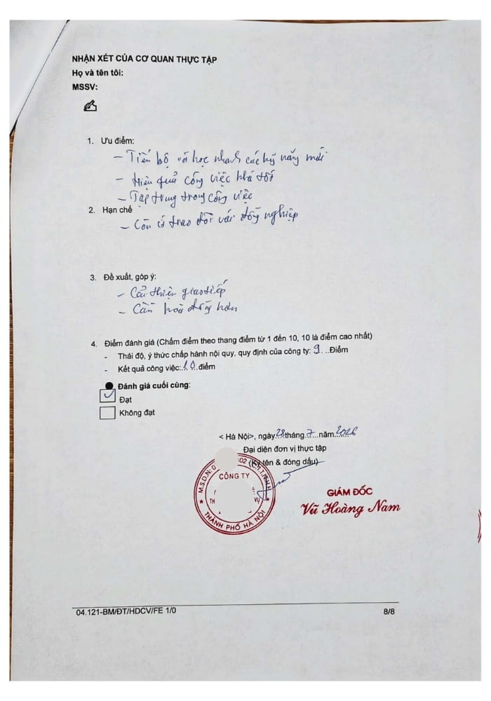 Ảnh minh hoạ xác nhận thực tập 1